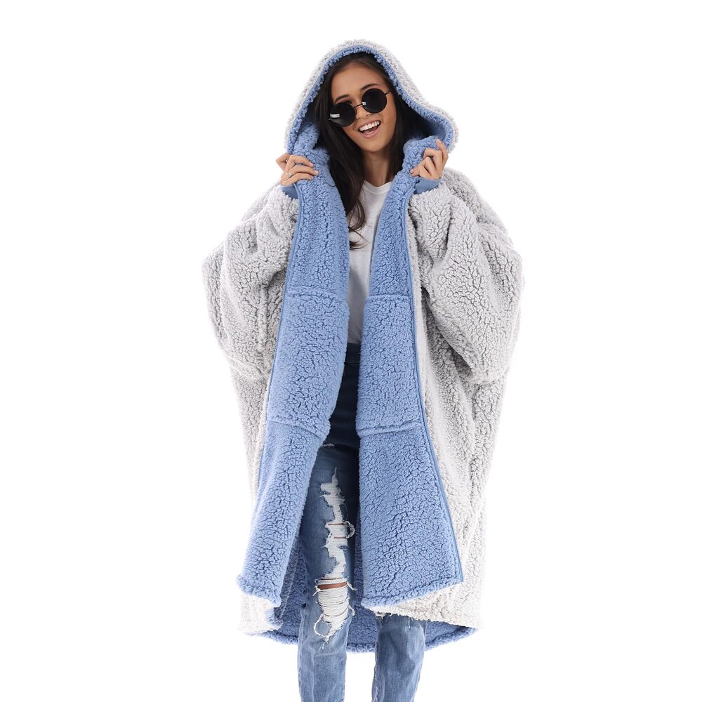 1902 Teddy Bear Full Zip | Reversible Sherpa Lined Wearable Blanket